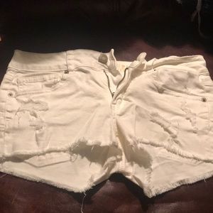 American Eagle White Jean Shorts